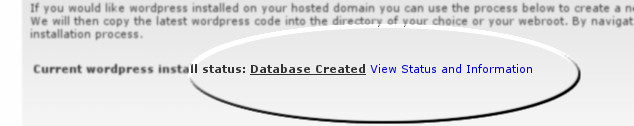 WordPress install status