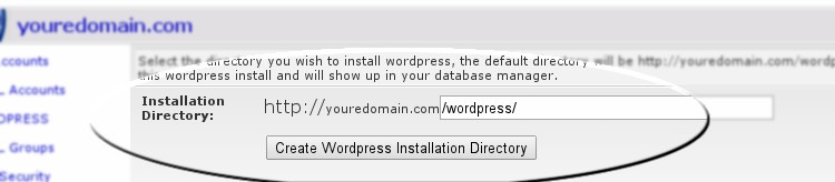 Wordpress Install Directory